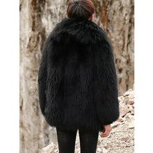 Load image into Gallery viewer, Men’s Black Winter Fox Fur Hooded Short Coat Jacket