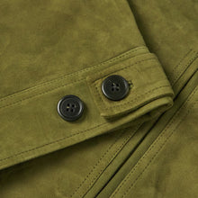 Load image into Gallery viewer, Men's Green Suede Leather Trucker Jacket