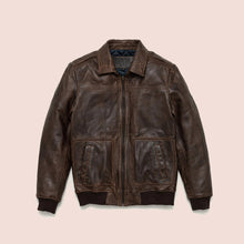 Load image into Gallery viewer, vintage leather bomber jacket mens