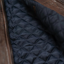 Load image into Gallery viewer, Men's Vintage Lambskin A2 Brown Leather Shearling Bomber Jacket