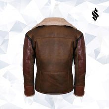 Load image into Gallery viewer, Mens Aviator Raf B3 Leather Bomber Flying Jacket - Shearling leather