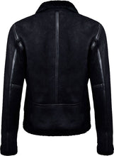 Load image into Gallery viewer, Mens Black Biker Leather Jacket | Black Fur Jacket | Motorbike Jackets