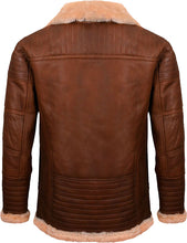 Load image into Gallery viewer, Mens Brown Nappa Leather Jacket With Fur - Shearling leather