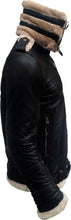 Load image into Gallery viewer, Mens Double Collar Leather Jacket With Fur - Shearling leather