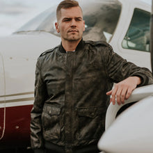 Load image into Gallery viewer, Mens B3 Pilot Black Sheepskin Flying Leather Bomber Jacket