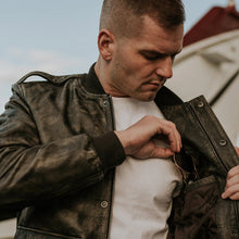 Load image into Gallery viewer, Mens B3 Pilot Black Sheepskin Flying Leather Bomber Jacket
