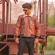 Load image into Gallery viewer, Mens B3 RAF Flying Fur Aviator Sheepskin Shearling Bomber Jacket
