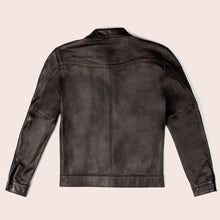 Load image into Gallery viewer, Mens Brown Cafe Racer Goatskin Leather Motorbike Jacket