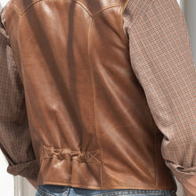 Load image into Gallery viewer, Mens Brown Western Cowboy Leather Vest