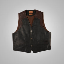 Load image into Gallery viewer, Mens Multi Color Brown Buffalo Leather Vest