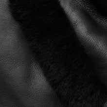 Load image into Gallery viewer, Mens Shearling Lined Leather Black Trucker Jacket