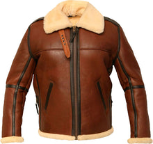 Load image into Gallery viewer, New Men’s Distresses Flight Leather Jacket With Fur - Shearling leather
