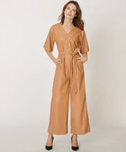 Load image into Gallery viewer, New Women's Brown Leather Jumpsuit