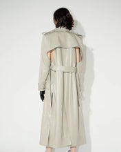 Load image into Gallery viewer, Off White Double Breasted Duster Leather Trench Coat