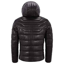 Load image into Gallery viewer, Men’s Real Leather Jacket Puffer Hooded Quilted Design 2021 - Shearling leather