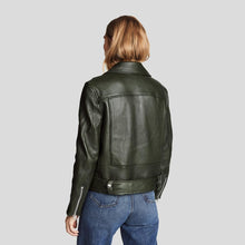 Load image into Gallery viewer, Raqeul Black Biker Leather Jacket - Shearling leather