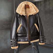 Load image into Gallery viewer, Shearling Coat B3 Bomber Jacket Short Fur Coat Fashion Motorcycle Jacket