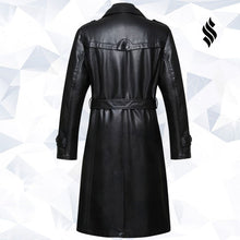 Load image into Gallery viewer, Sheepskin Men Long Leather Trench Coat - Shearling leather