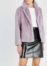 Load image into Gallery viewer, Womens Stand Lavender Fur Jacket - Shearling leather