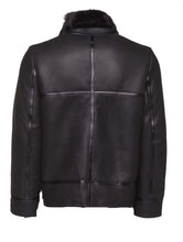 Load image into Gallery viewer, Black B3 Bomber Aviator Shearling Jacket - Shearling leather