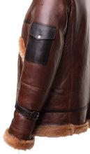 Load image into Gallery viewer, Esa Brown Bomber Sheepskin Shearling Jacket with large pockets - Shearling leather