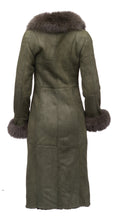 Load image into Gallery viewer, Caitlan's Shearling Sheepskin Long Coat with Fox Fur Trim - Shearling leather
