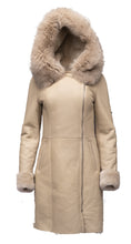 Load image into Gallery viewer, Gracie's Hooded Sheepskin Shearling Jacket with fox fur - Shearling leather