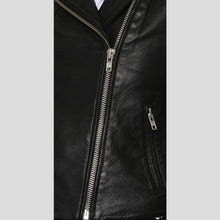 Load image into Gallery viewer, Taliyah Black Studded Leather Jacket - Shearling leather