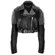 Load image into Gallery viewer, Till The World Ends Britney Spears Studded Leather Jacket - Shearling leather
