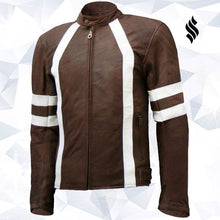 Load image into Gallery viewer, Unique Vintage Look Distressed Men Brown Leather Jacket