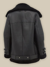 Load image into Gallery viewer, Women Pitch Black B3 Shearling Leather Jacket - Shearling leather