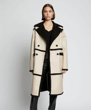 Load image into Gallery viewer, Women's Aviator Shearling Leather Trench Long Coat