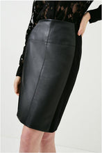 Load image into Gallery viewer, Women's Black Lambskin Leather Pencil Skirt