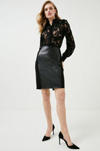 Load image into Gallery viewer, Women's Black Lambskin Leather Pencil Skirt