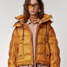 Load image into Gallery viewer, Women's Inferno Yellow Hooded Puffer Jacket