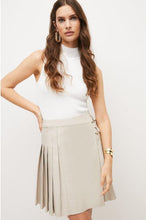 Load image into Gallery viewer, Women's Off White Buckle Leather Kilt Skirt