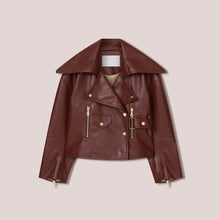 Load image into Gallery viewer, Women's Red Sheepskin Leather Designer's Fashion Jacket