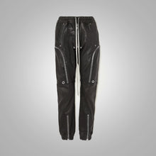 Load image into Gallery viewer, Women's Zipper Styled Black Leather Pants