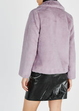 Load image into Gallery viewer, Womens Stand Lavender Fur Jacket - Shearling leather