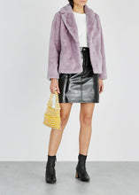 Load image into Gallery viewer, Womens Stand Lavender Fur Jacket - Shearling leather