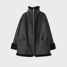 Load image into Gallery viewer, Women B3 RAF Aviator Black Styled Sheepskin Shearling Leather Jacket
