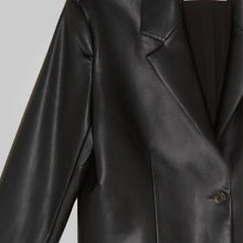 Load image into Gallery viewer, Womens Black Soft Leather Blazer