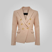 Load image into Gallery viewer, Womens Natural Brown Nappa Leather Blazer