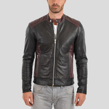 Load image into Gallery viewer, Euan Black Biker Leather Jacket - Shearling leather