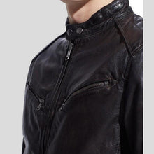 Load image into Gallery viewer, Hugo Black Biker Leather Jacket - Shearling leather