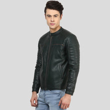 Load image into Gallery viewer, Jacob Black Biker Leather Jacket - Shearling leather