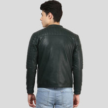 Load image into Gallery viewer, Jacob Black Biker Leather Jacket - Shearling leather