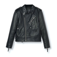 Load image into Gallery viewer, Black Biker Leather Motorbike Jacket for Men - Motorcycle Riding Leather Jacket