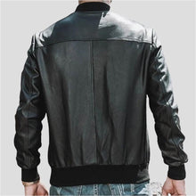 Load image into Gallery viewer, Fritz Black Bomber Leather Jacket - Shearling leather