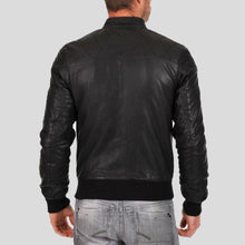 Load image into Gallery viewer, Jero Black Bomber Lambskin Leather Jacket - Shearling leather